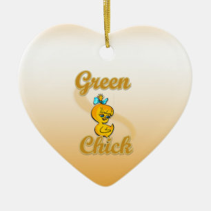 Green Chick Ceramic Tree Decoration