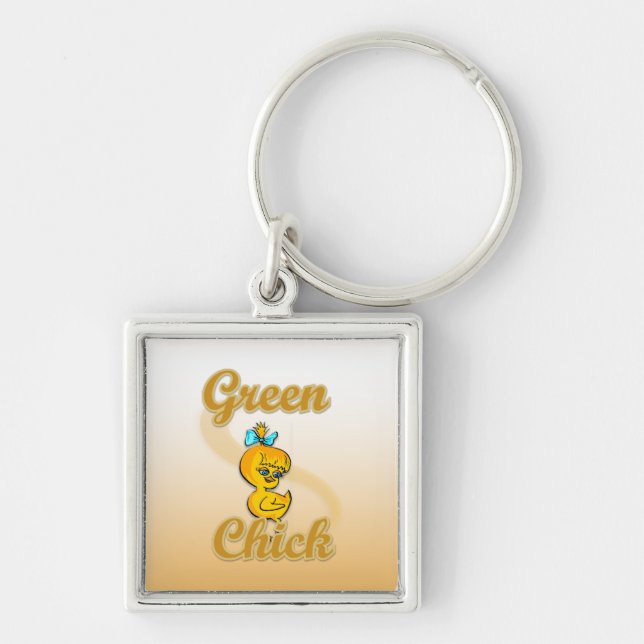 Green Chick Key Ring (Front)