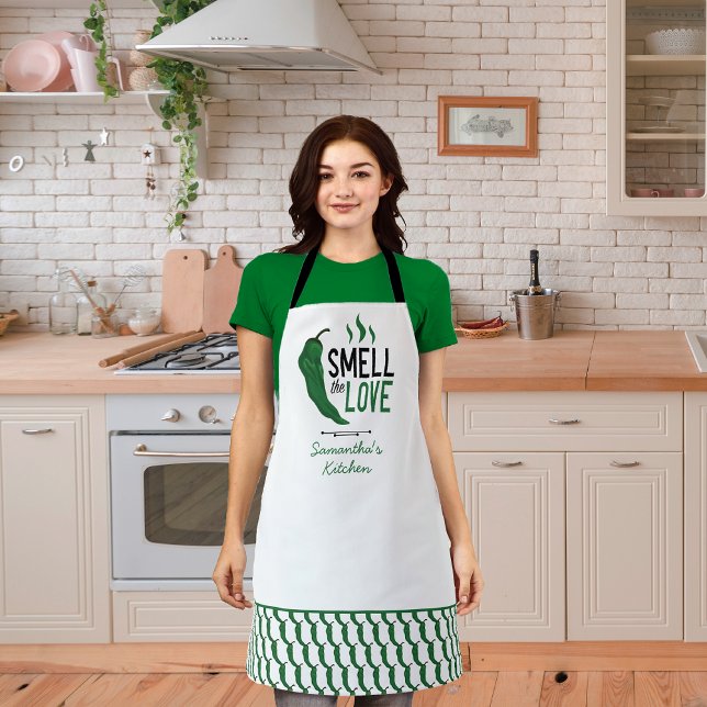 Green Chile Smell the Love Apron (Creator Uploaded)