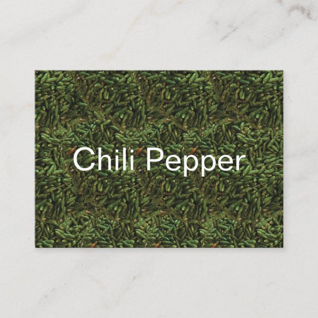 Green Chilli Pepper Pattern Business Card (Front)