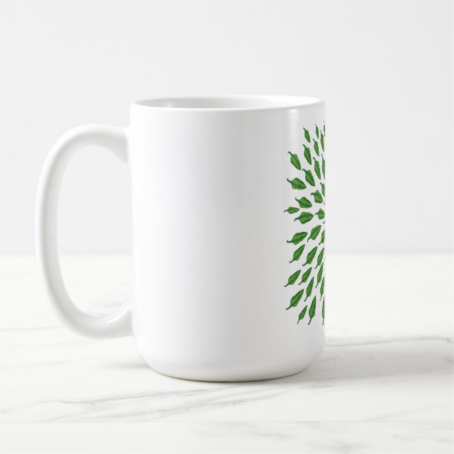 Green Chilli Peppers Coffee Mug (Left)