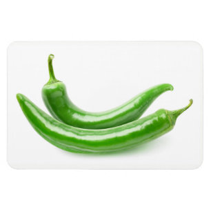 Green chilli peppers magnet
