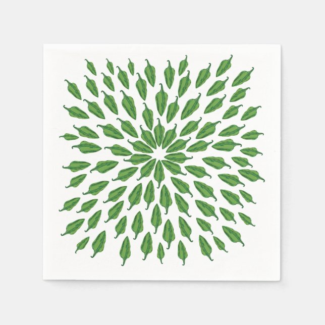 Green Chilli Peppers Napkin (Front)