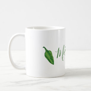 Green Chilli Peppers  personalised Coffee Mug