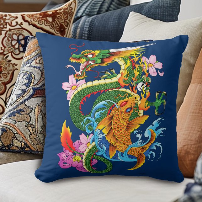 Green chinese Dragon Koi Cushion (Creator Uploaded)