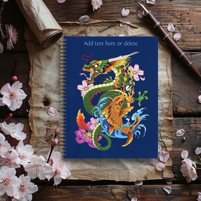 Green Chinese Dragon Koi Notebook (Creator Uploaded)