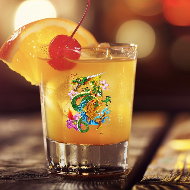 Green Chinese Dragon Koi Shot Glass (Creator Uploaded)