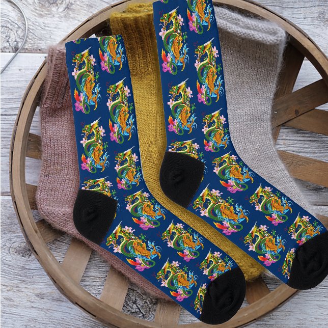 Green Chinese Dragon Koi Socks (Creator Uploaded)