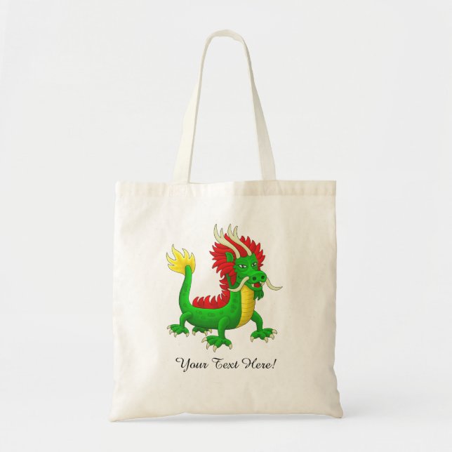 Green Chinese Dragon Tote Bag (Front)