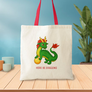 Green Chinese Dragon Tote Bag