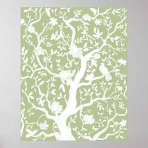 Green Chinoiserie 24x30 inch Poster 