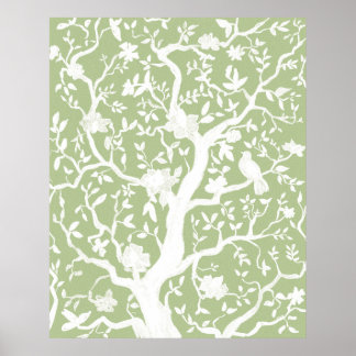 Green Chinoiserie 24x30 inch Poster 