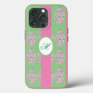 Green Chinoiserie Hand Painted Ginger Jar Jars iPhone 13 Pro Case