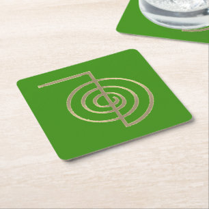 Green Cho Ku Rei Reiki Symbol Coasters