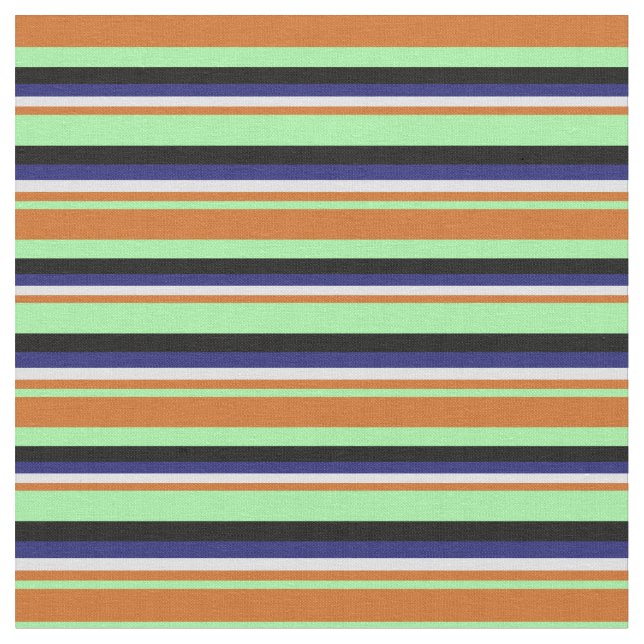 Green, Chocolate, Lavender, Midnight Blue & Black Fabric (Close Up)