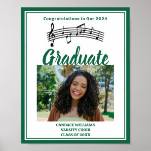 Green Choir Photo High School Graduation Party Poster