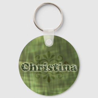 Green Christina Key Ring