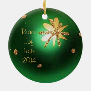 Green Christmas Ball Star Photo Ornament