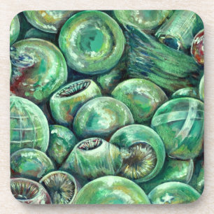 Green Christmas Balls Coaster