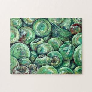 Green Christmas Balls Jigsaw Puzzle