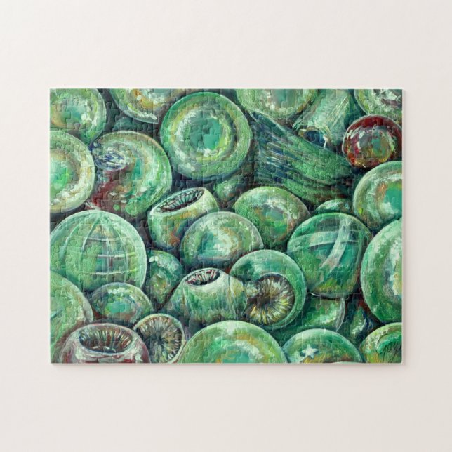 Green Christmas Balls Jigsaw Puzzle (Horizontal)