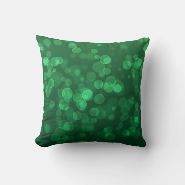 Green Christmas Bokeh Cushion (Front)