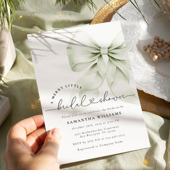 Green Christmas Bridal Shower Invitation (Creator Uploaded)