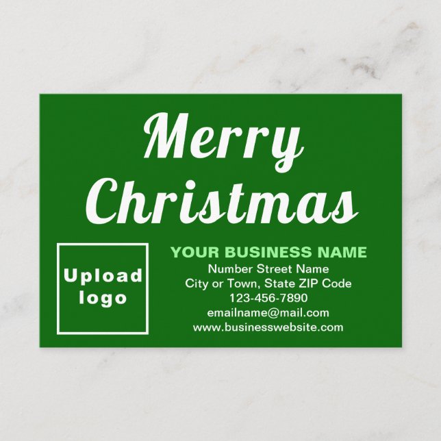 Green | Christmas | Business | Small Flat Card (Front)