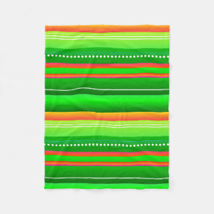 Green Christmas creative striped Fleece Blanket