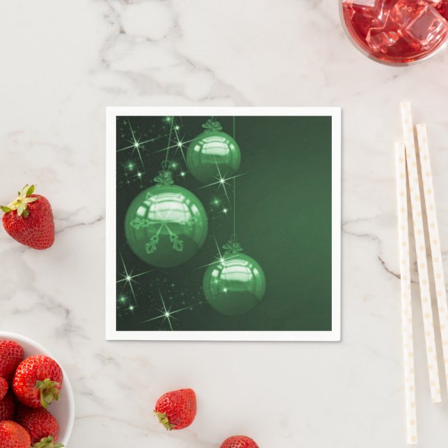 Green Christmas Design Napkin (Insitu)