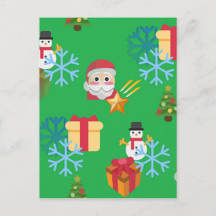green christmas emoji holiday postcard