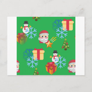 green christmas emoji holiday postcard