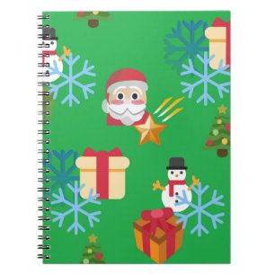 green christmas emoji notebook