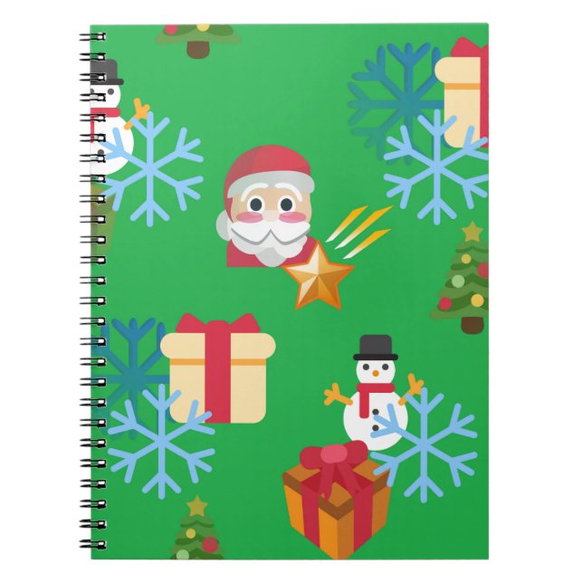 green christmas emoji notebook (Front)