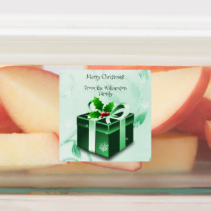 Green Christmas Gift Baking Label