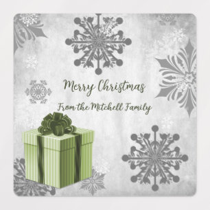 Green Christmas Gift Holiday Baking Labels