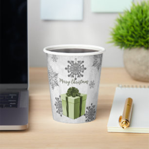 Green Christmas Gift Holiday Paper Cup