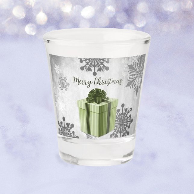 Green Christmas Gift Holiday Shot glass (Green Christmas Gift Holiday Shot Glass)