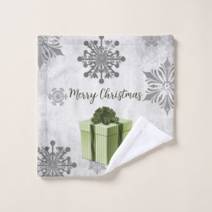 Green Christmas Gift Holiday Towel Set