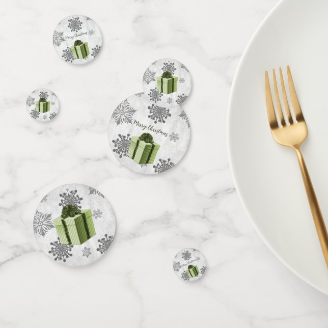 Green Christmas Gift Table Confetti (Group)