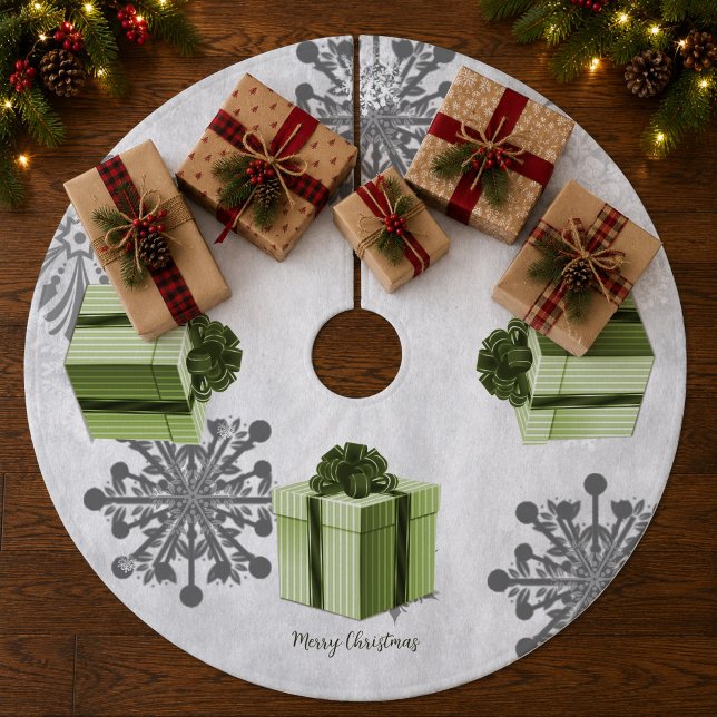 Green Christmas Gift Tree Skirt (Green)