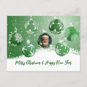 Green Christmas Holiday Postcard