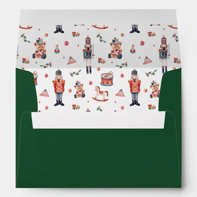 Green Christmas Holiday Return Address Envelope (Back (Bottom))