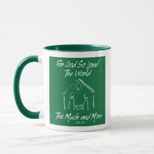 GREEN CHRISTMAS MANGER MUG