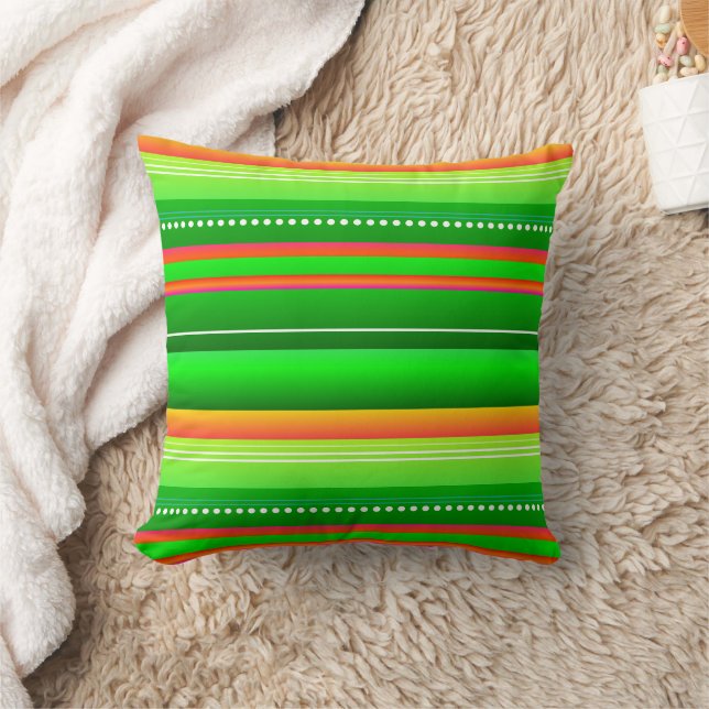 Green Christmas original striped Cushion (Blanket)