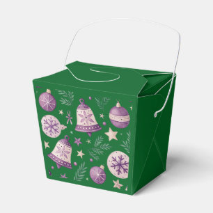 "Green Christmas Ornament and Bell Favour Box" Box