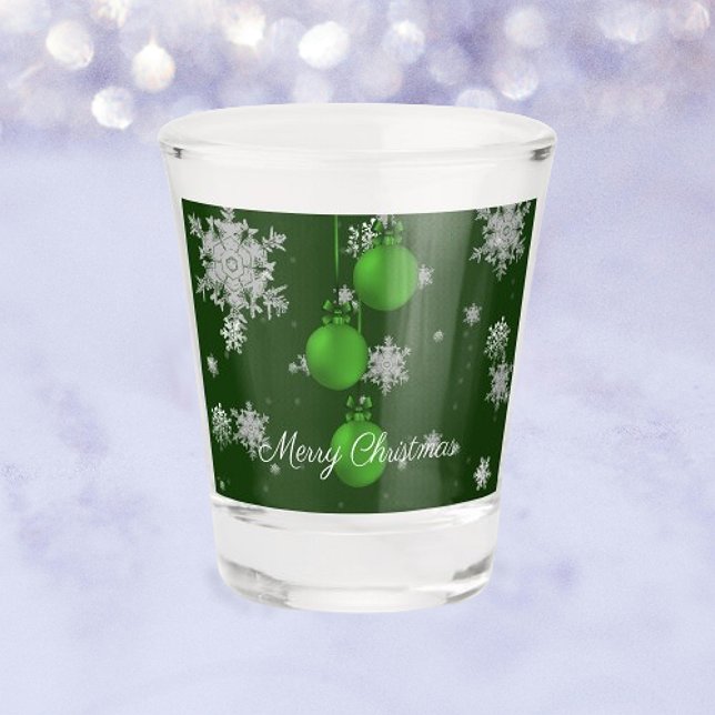 Green Christmas Ornaments Shot glass (Green Christmas Ornaments Shot Glass)