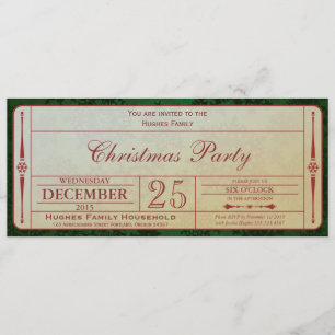 Green Christmas Party Invitation