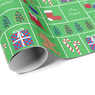 Green Christmas Pattern Wrapping Paper