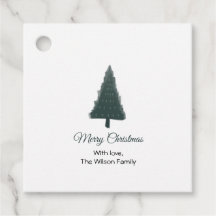 Green Christmas Pine Tree Favour Tags